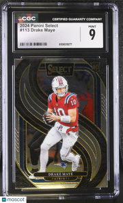 2024 Panini Select Drake Maye #113 CGC 9 New England Patriots