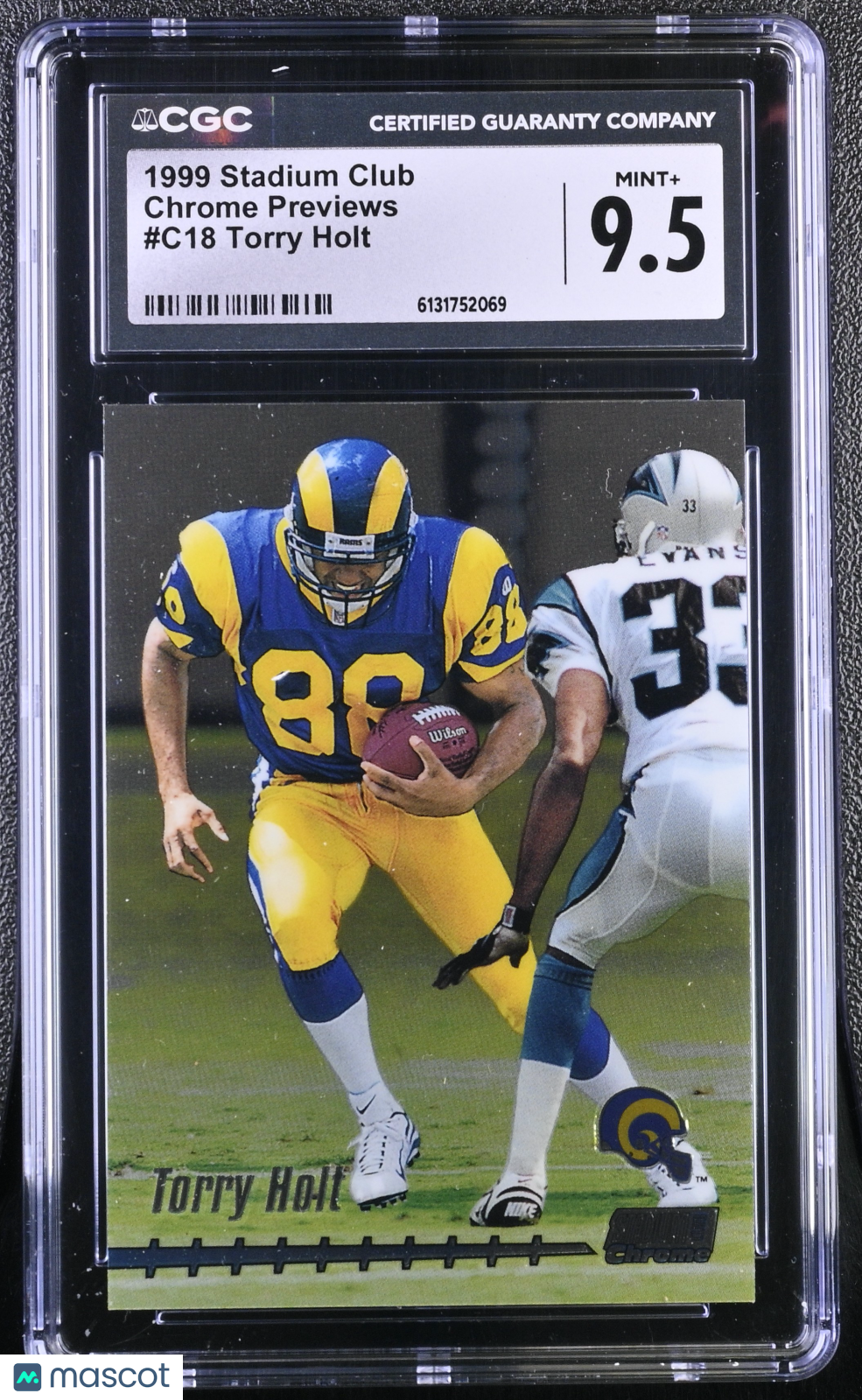 1999 Stadium Club Torry Holt Chrome Previews #C18 CGC 9.5 St. Louis Rams