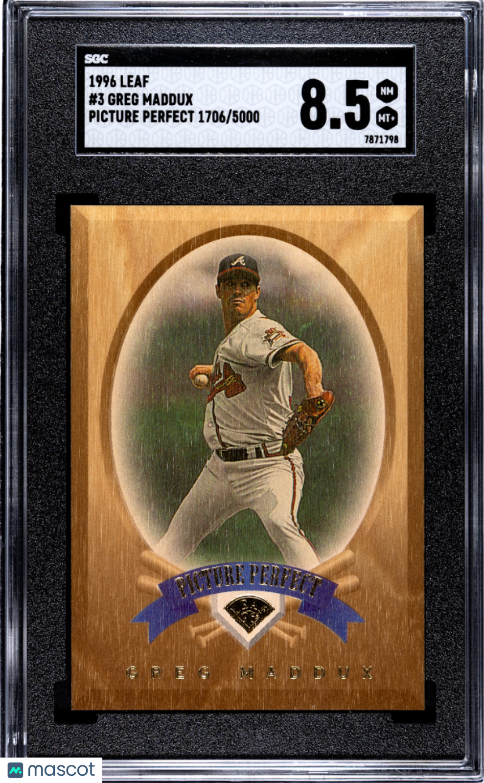 1996 Leaf Greg Maddux #3 Picture Perfect 5000 SGC 8.5