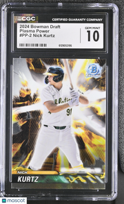 2024 Bowman Draft Nick Kurtz #PP-2 Plasma Power CGC 10