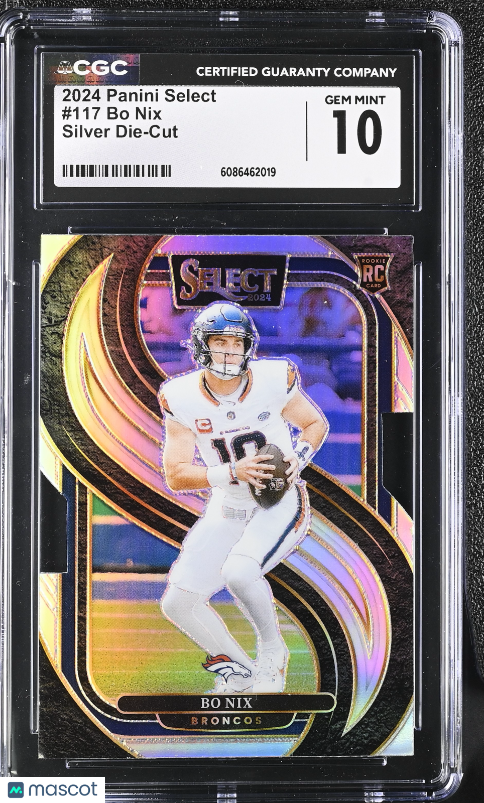 2024 Panini Select Bo Nix Silver Die-Cut Rookie #117 CGC 10 Denver Broncos