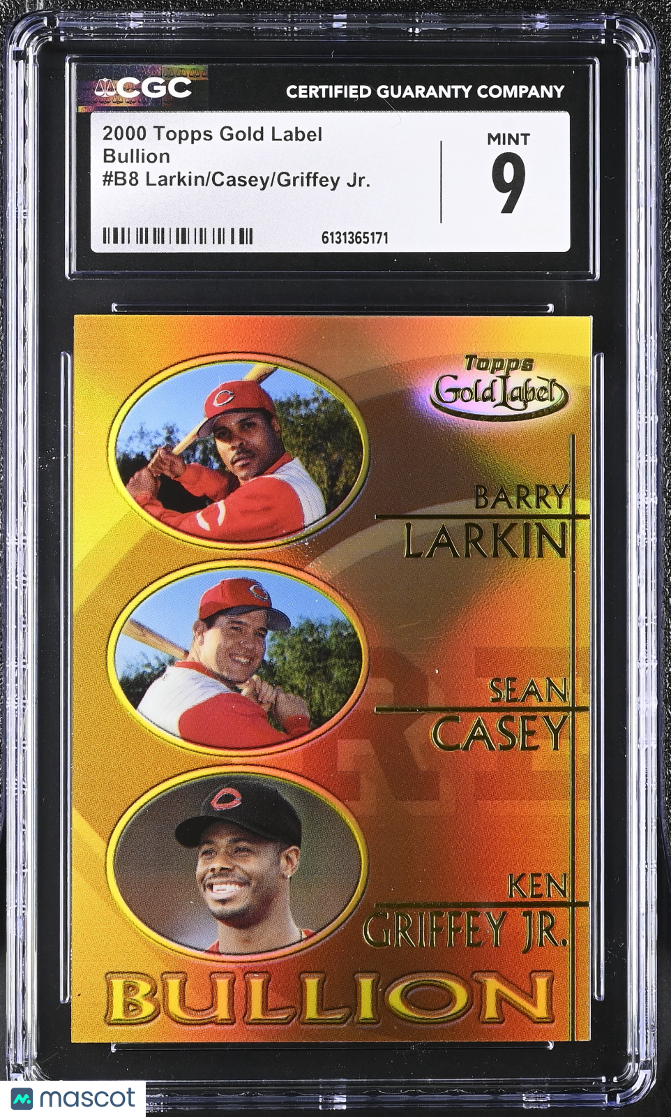 2000 Topps Gold Label Larkin/Casey/Griffey Jr. Bullion #B8 CGC 9 Cincinnati Reds