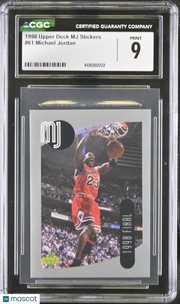 1998 Upper Deck MJ Stickers Michael Jordan #61 CGC 9 Chicago Bulls