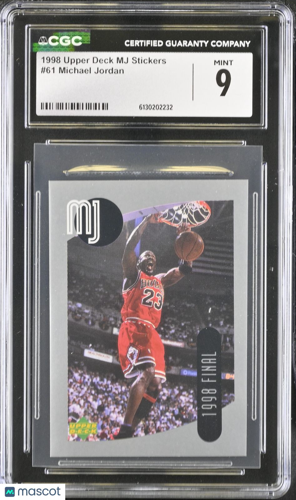 1998 Upper Deck MJ Stickers Michael Jordan #61 CGC 9 Chicago Bulls