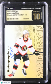 2025-26 Flair Jake Sanderson Autographics #A-JA CGC 10 Ottawa Senators