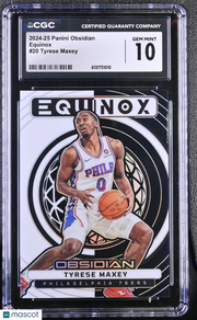 2024-25 Panini Obsidian Tyrese Maxey /125 Equinox #20 CGC 10 Philadelphia 76ers