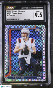 2025 Topps Chrome Drake Maye X-Fractor #207 CGC 9.5 New England Patriots