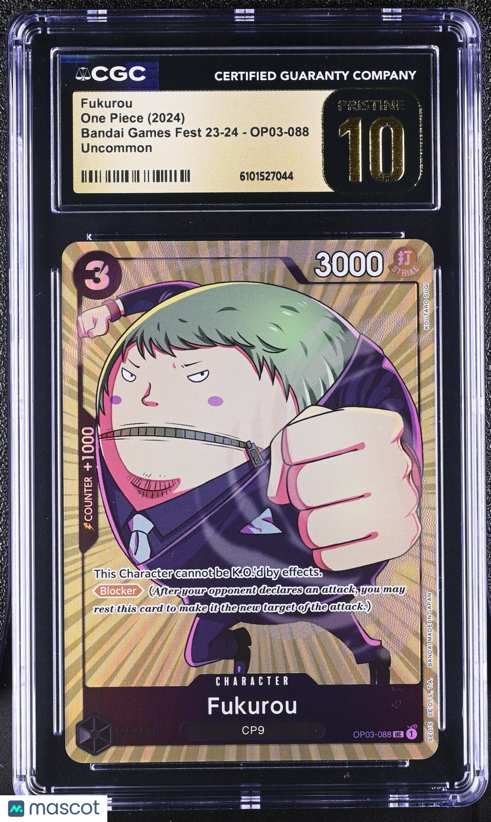2024 One Piece Bandai Games Fest 23-24 Fukurou CGC 10 #OP03-088