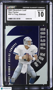 2001 Leaf Troy Aikman 787/2000 Star Factor #SF-8 CGC 10 Dallas Cowboys