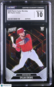 2025 Panini Cyber Monday Dylan Crews /199 Rookie #43 CGC 10 Washington Nationals
