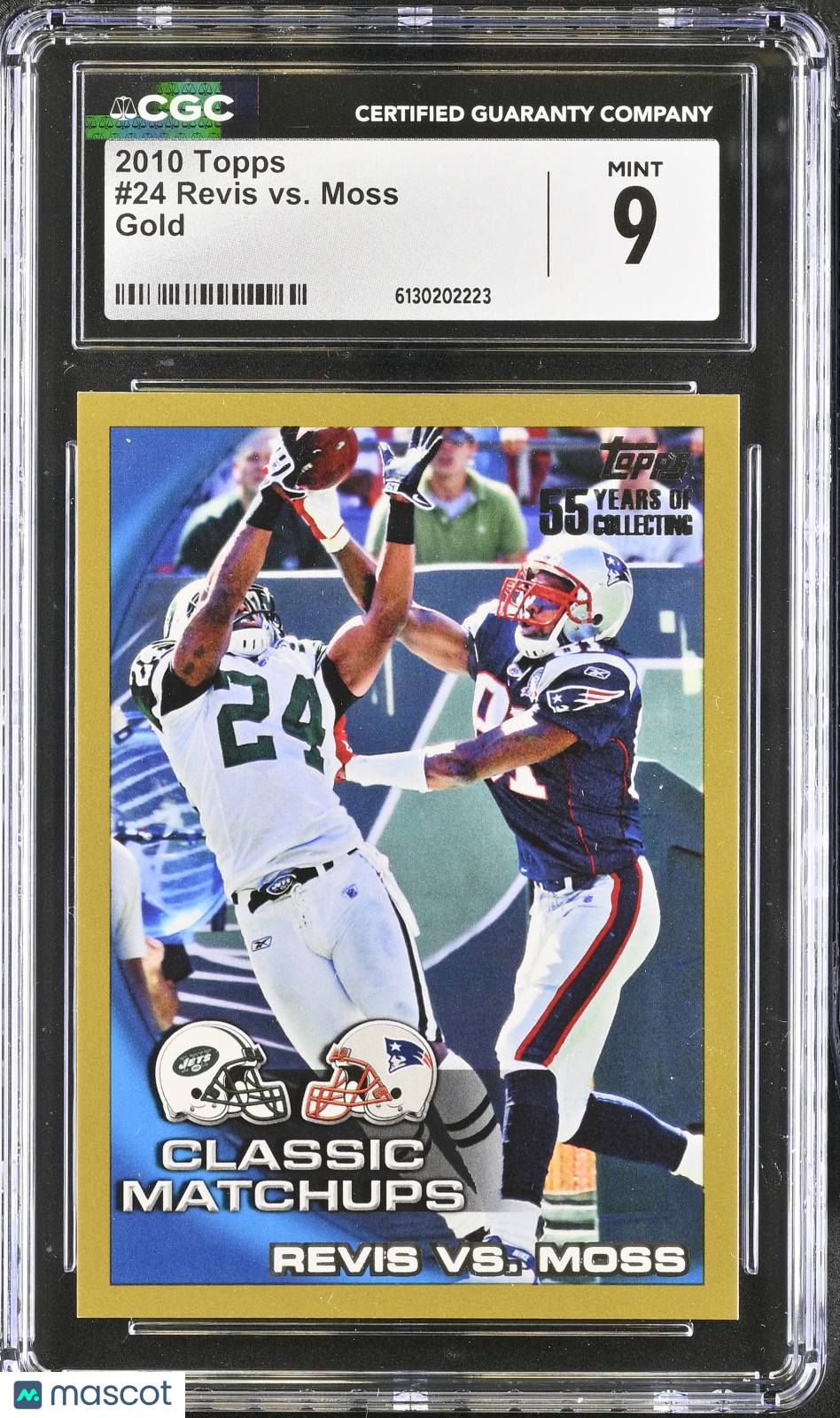 2010 Topps Revis vs. Moss Gold 955/2010 #24 CGC 9 Patriots Jets