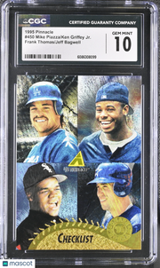 1995 Pinnacle Mike Piazza/Ken Griffey Jr. Frank Thomas/Jeff Bagwell #450 CGC 10