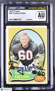 1970 Topps Tommy Nobis Auto Autograph #40 CGC Authentic JSA Atlanta Falcons