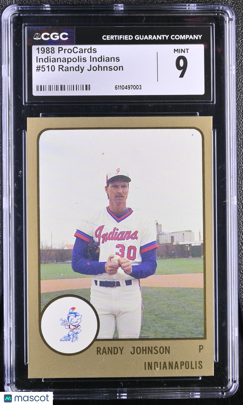 1988 Procards Randy Johnson Indianapolis Indians #510 CGC 9 Indianapolis Indians