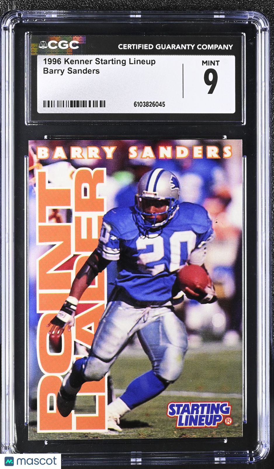 1996 Kenner Starting Lineup Barry Sanders CGC 9 Detroit Lions