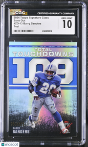 2024 Topps Signature Class Barry Sanders Teal /225 Zone Out #ZO-13 CGC 10 Lions