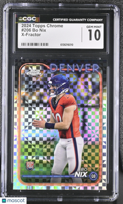 2024 Topps Chrome Bo Nix X-Fractor Rookie #206 CGC 10 Denver Broncos