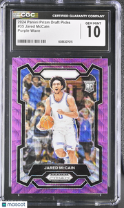 2024 Panini Prizm Draft Picks Jared McCain Purple Wave Rookie #35 CGC 10 Duke