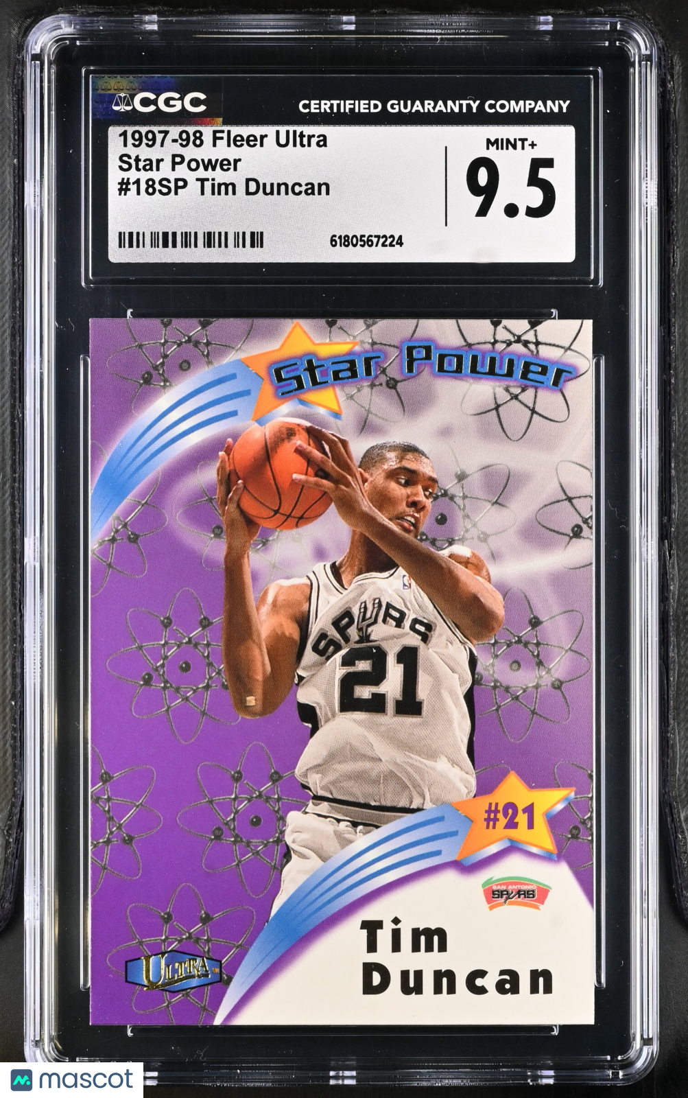 1997-98 Fleer Ultra Tim Duncan Star Power #18SP CGC 9.5 San Antonio Spurs