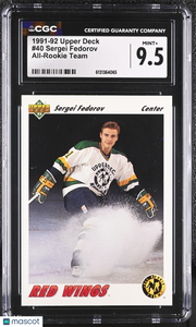 1991-92 Upper Deck Sergei Fedorov All-Rookie Team Rookie #40 CGC 9.5 Red Wings