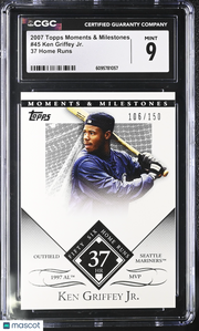 2007 Topps Moments Milestones Ken Griffey Jr 37 Home Runs /150 45 CGC 9 Mariners
