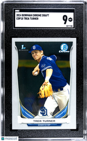 2014 Bowman Chrome Draft Trea Turner Rookie #CDP10 SGC 9 San Diego Padres