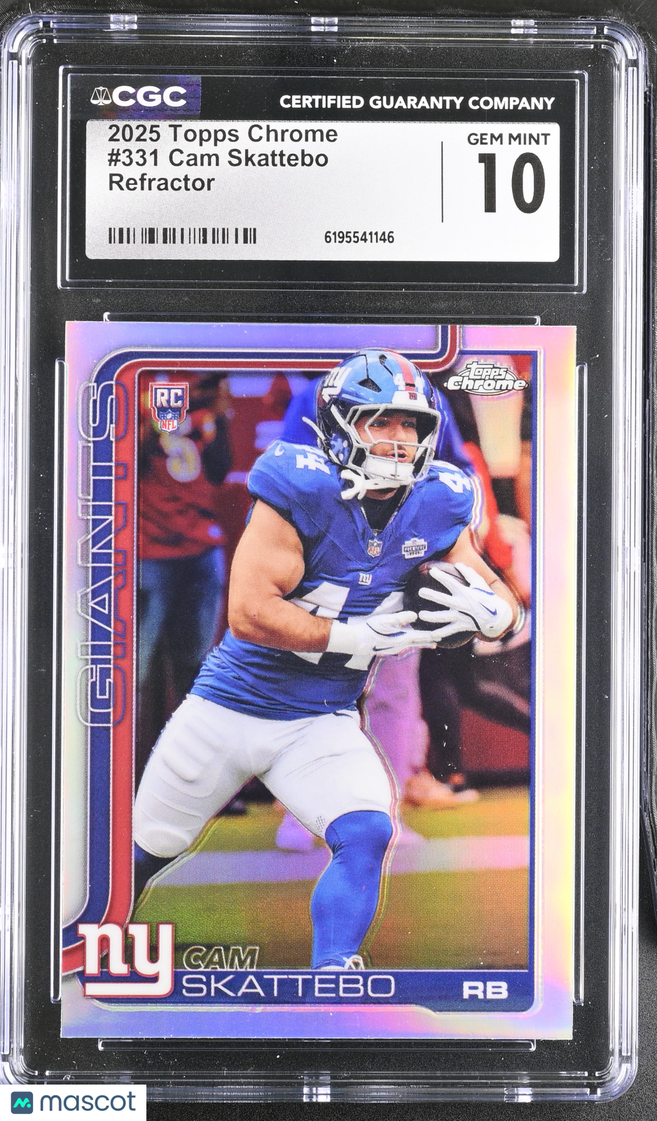 2025 Topps Chrome Cam Skattebo Refractor Rookie #331 CGC 10 New York Giants