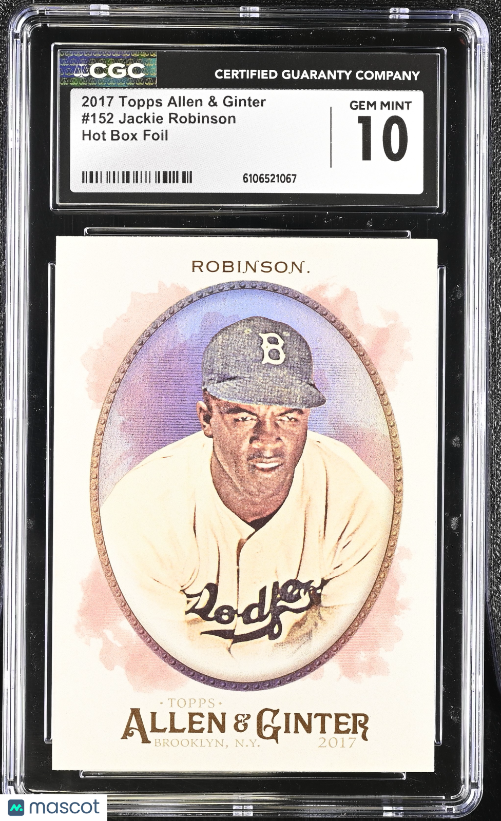 2017 Topps Allen & Ginter Jackie Robinson Hot Box Foil #152 CGC 10 Dodgers