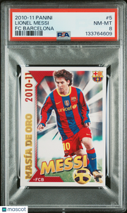 2010-11 Panini FC Barcelona Lionel Messi #5 PSA 8 FC Barcelona