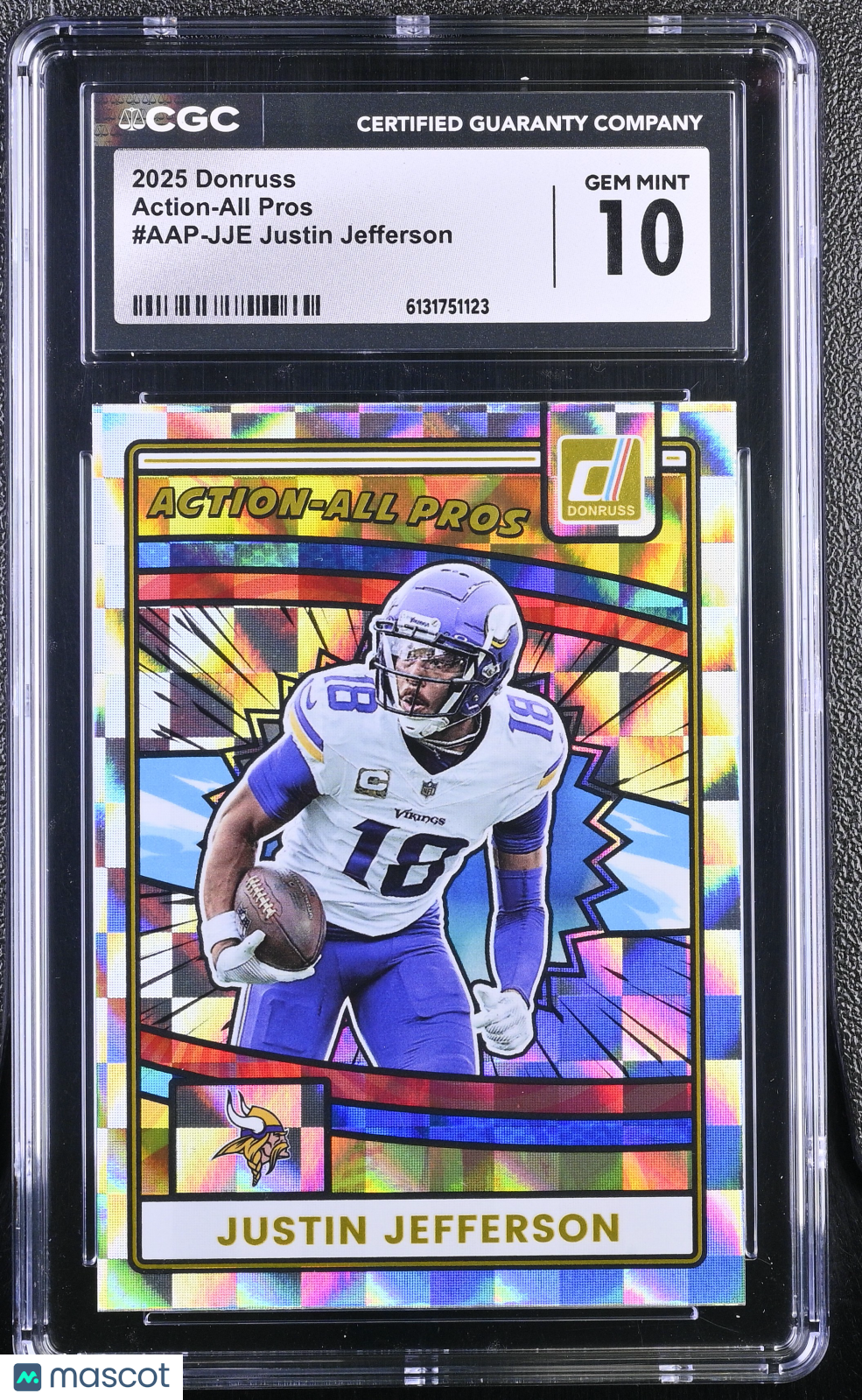 2025 Donruss Justin Jefferson Action-All Pros #AAP-JJE CGC 10 Minnesota Vikings