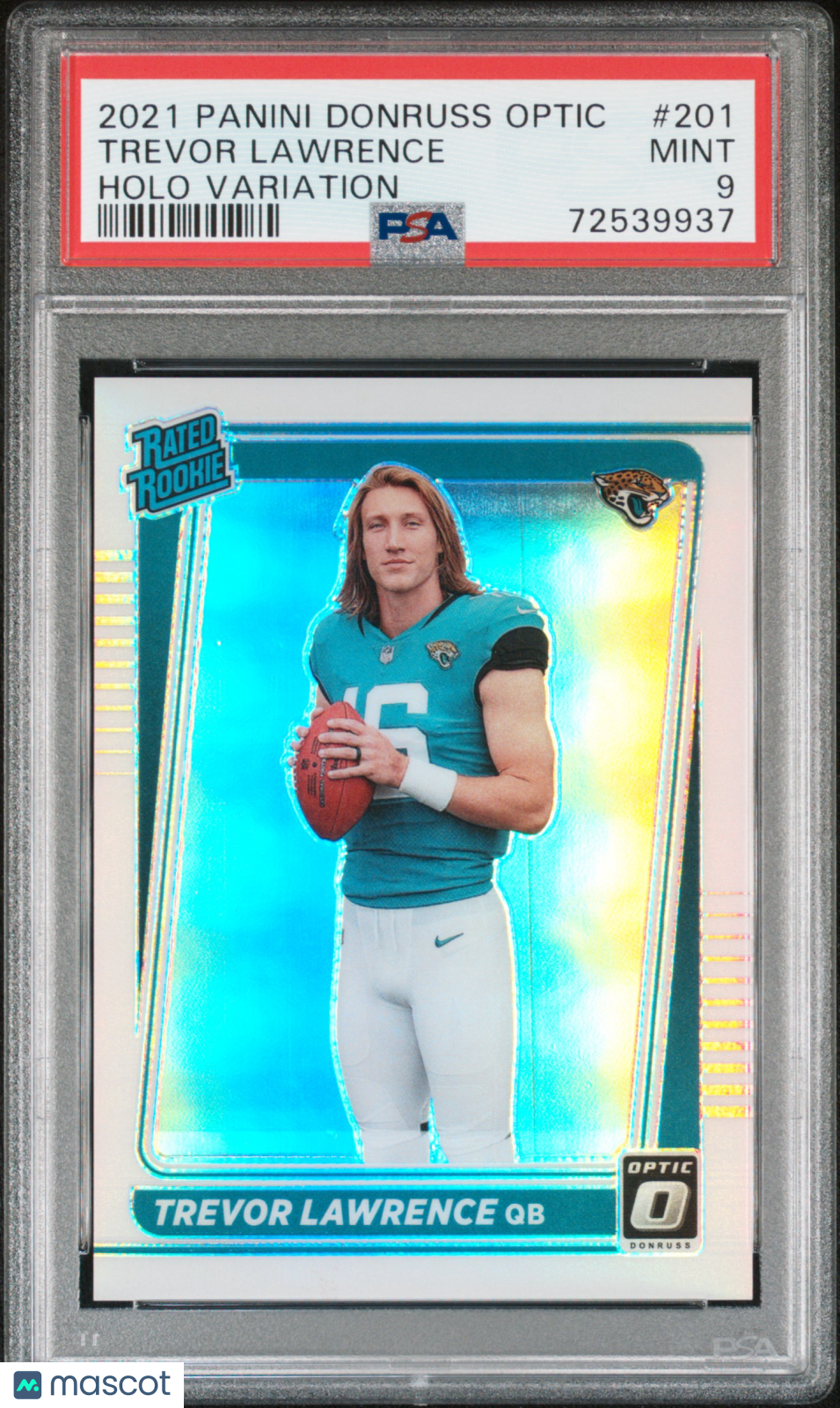 2021 Donruss Optic Trevor Lawrence Holo Variation Rookie #201 PSA 9 Jaguars