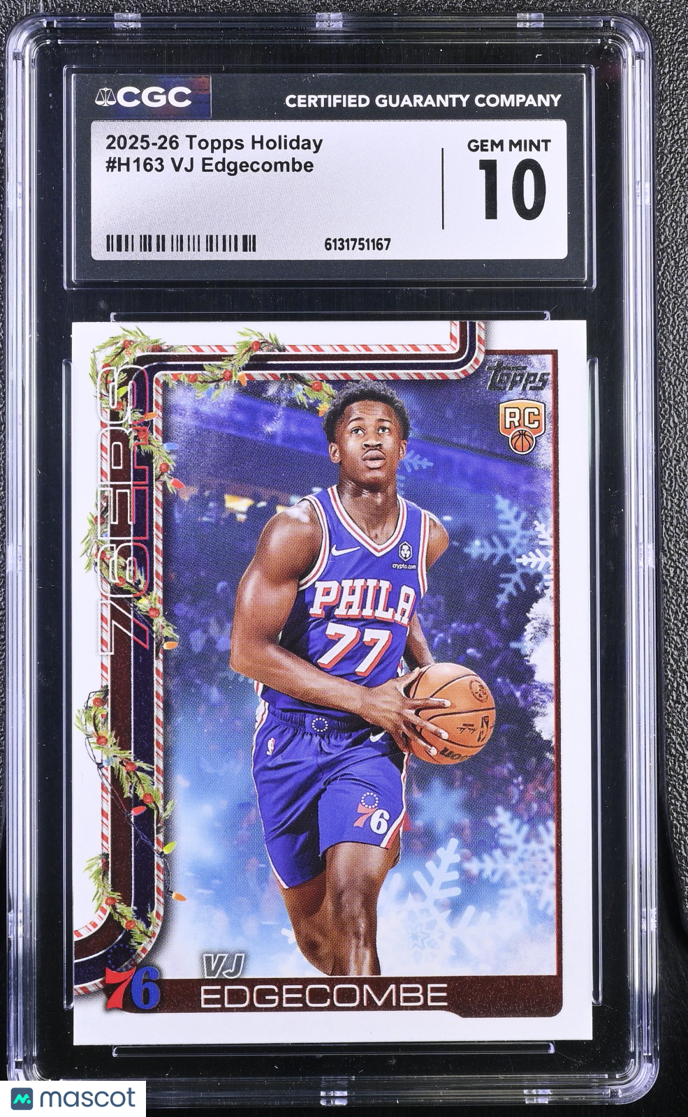 2025-26 Topps Holiday VJ Edgecombe #H163 CGC 10