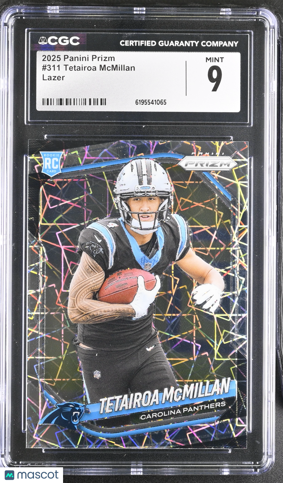 2025 Panini Prizm Tetairoa McMillan Lazer Rookie #311 CGC 9 Carolina Panthers