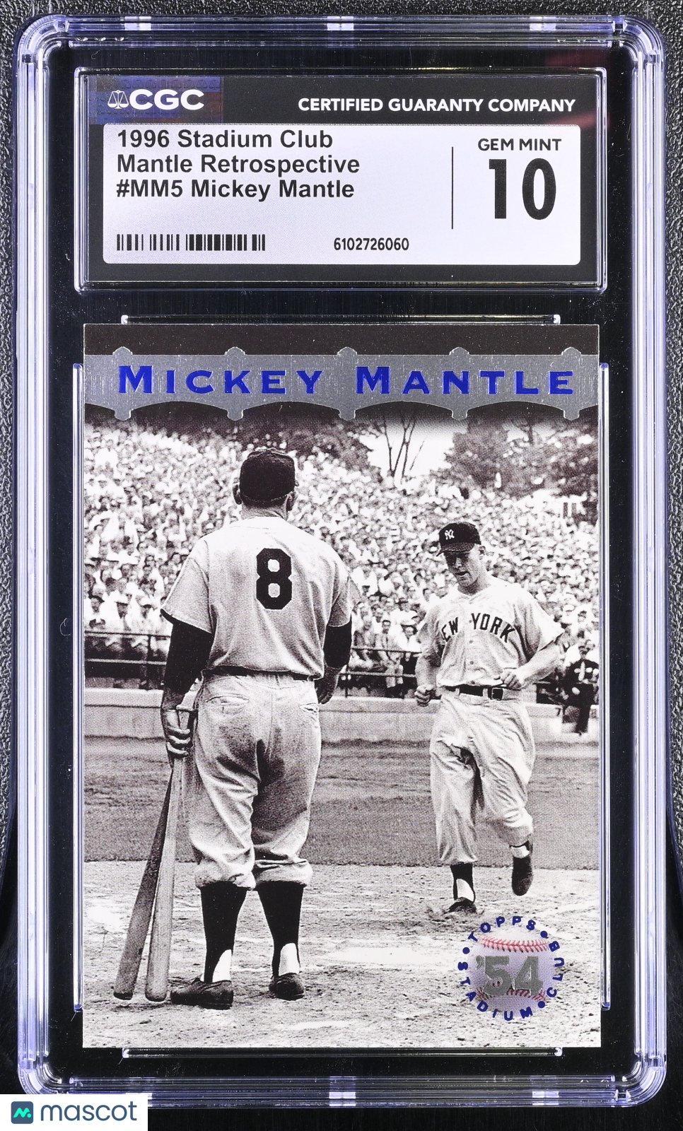 1996 Stadium Club Mickey Mantle Mantle Retrospective #MM5 CGC 10 Yankees
