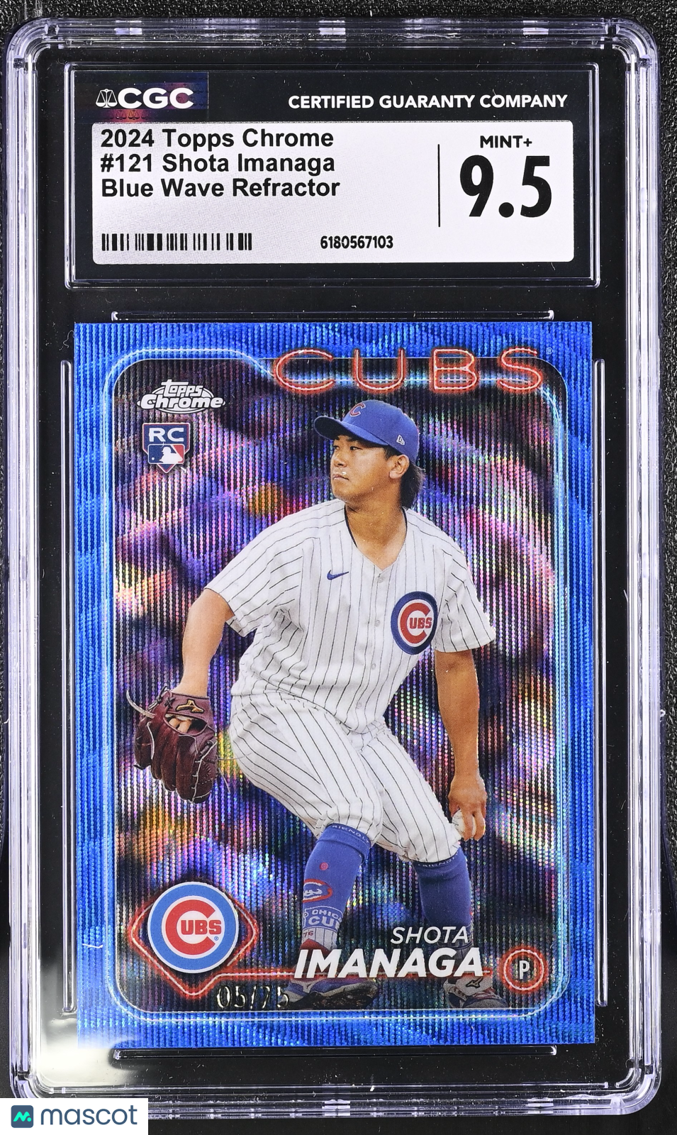 2024 Topps Chrome Shota Imanaga Blue Wave Refractor /76 #121 CGC 9.5 Cubs