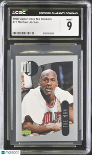 1998 Upper Deck MJ Stickers Michael Jordan #77 CGC 9 Chicago Bulls