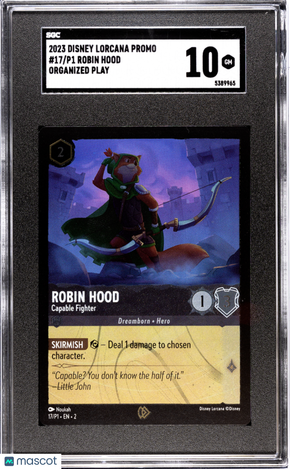 2023 Disney Lorcana Promo Robin Hood SGC 10 #17/P1