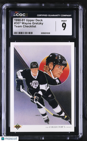 1990-91 Upper Deck Wayne Gretzky Team Checklist #307 CGC 9 Los Angeles Kings