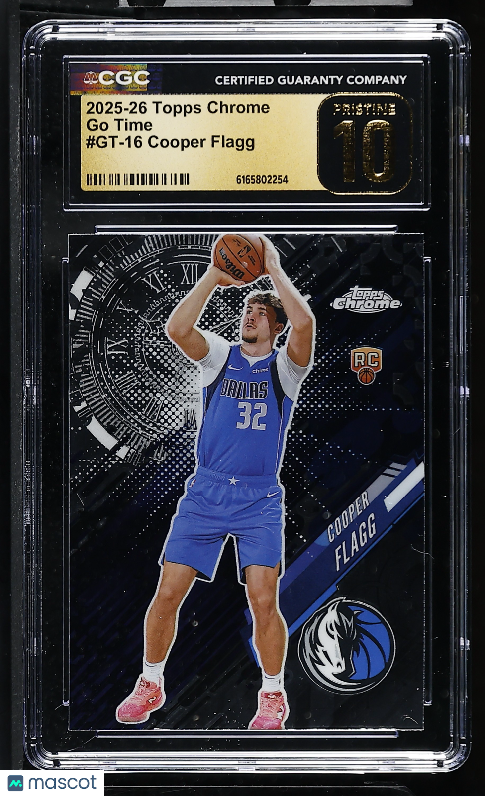 2025-26 Topps Chrome Cooper Flagg Rookie Go Time GT-16 CGC 10 Pristine Mavericks