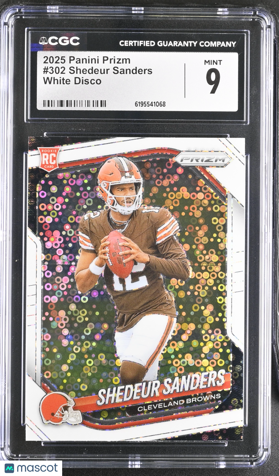 2025 Panini Prizm Shedeur Sanders White Disco Rookie #302 CGC 9 Cleveland Browns