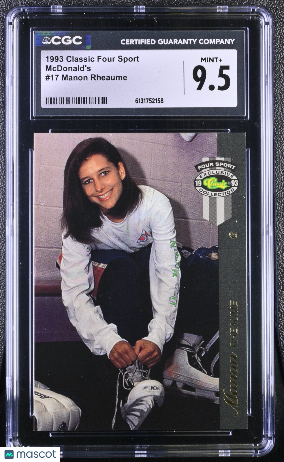 1993 Classic Four Sport Manon Rhéaume Rookie McDonald's #17 CGC 9.5