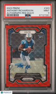 2023 Panini Prizm Anthony Richardson Auto Red Wave /149 Rookie #343 PSA 9 Colts