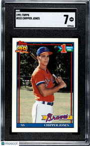 1991 Topps Chipper Jones #333 SGC 7