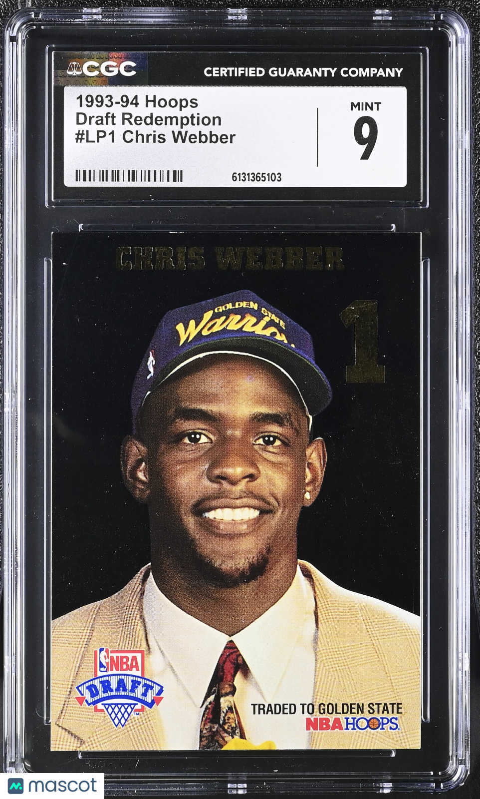 1993-94 Hoops Chris Webber Draft Redemption #LP1 CGC 9 Golden State Warriors