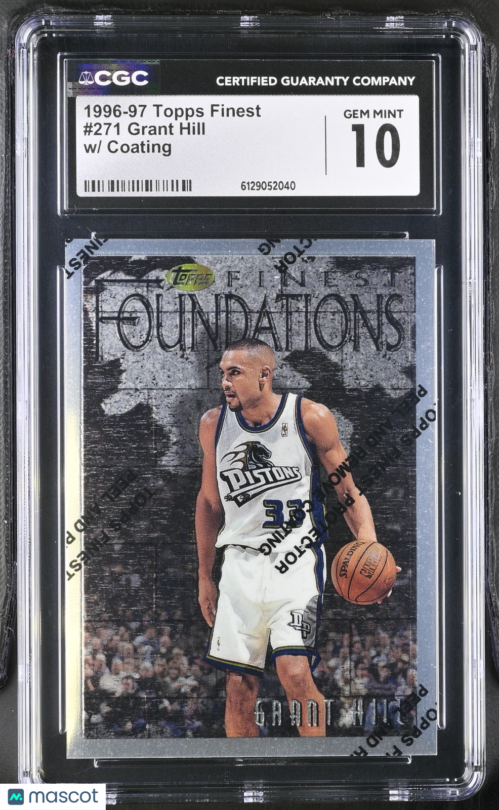 1996-97 Topps Finest Grant Hill w/ Coating #271 CGC 10 Detroit Pistons
