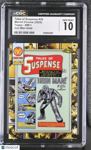 2025 Topps Marvel Chrome Tales of Suspense #39 #IM-1 Iron Man Gold CGC 10