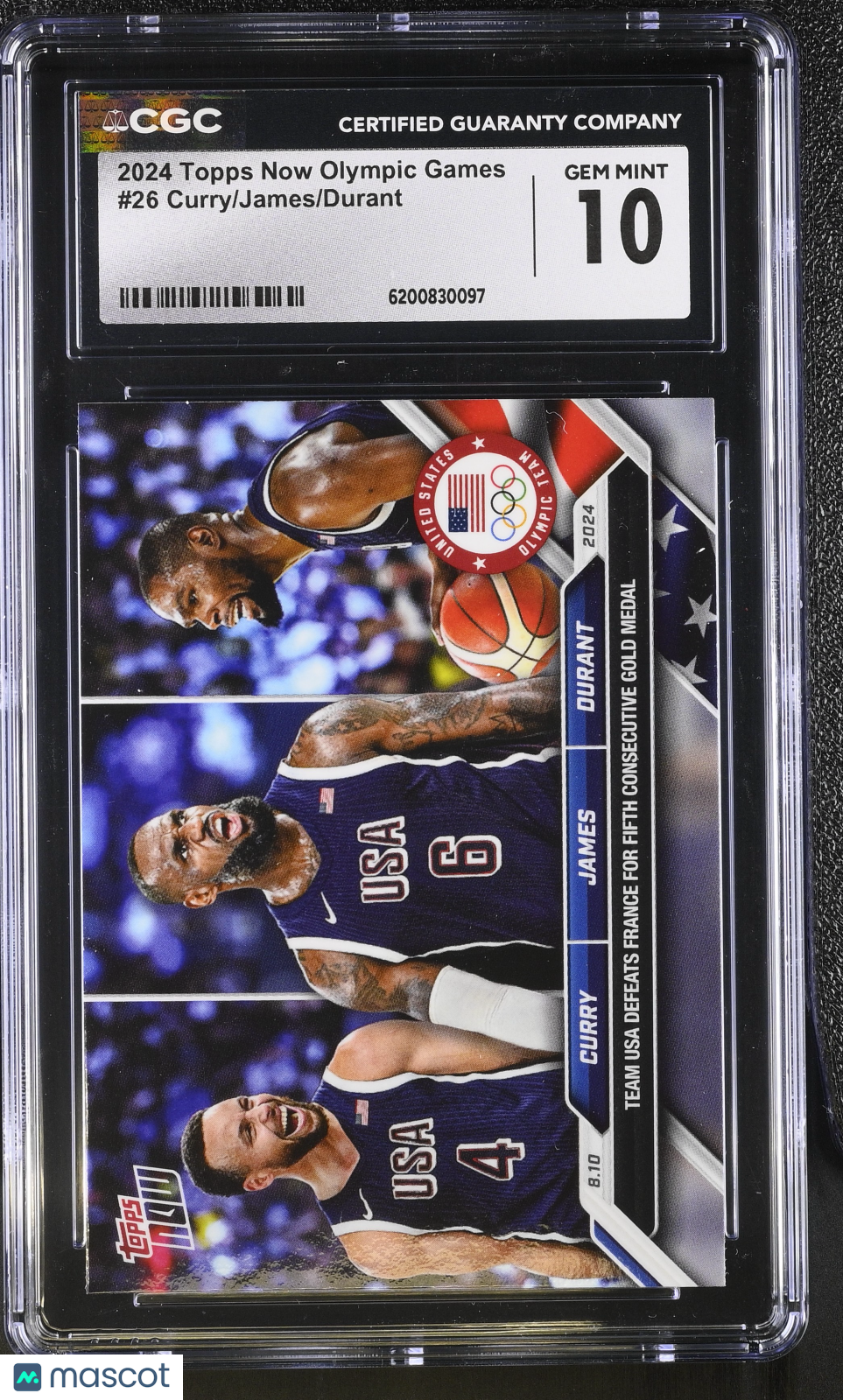 2024 Topps Now Olympic Games Kevin Durant LeBron James Stephen Curry #26 CGC 10