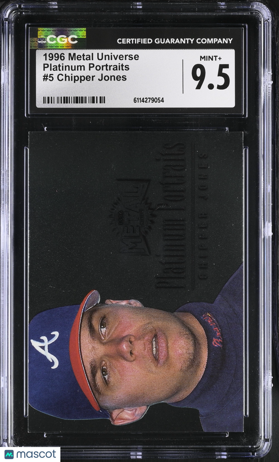 1996 Metal Universe Chipper Jones Platinum Portraits #5 CGC 9.5 Atlanta Braves
