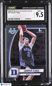 2024-25 Bowman University Chrome Cooper Flagg Rookie #16 CGC 9.5 Duke