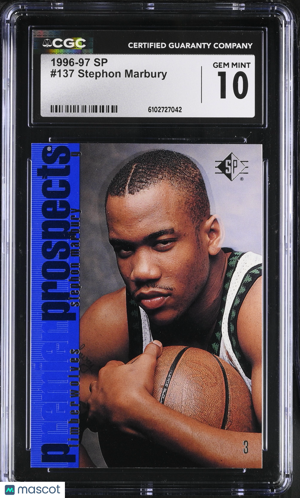 1996-97 SP Stephon Marbury Rookie #137 CGC 10 Minnesota Timberwolves